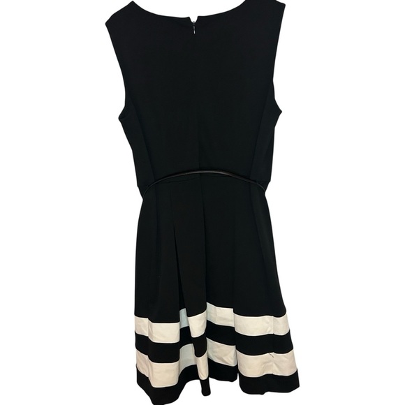 Calvin Klein Black Dress white stripe belt size 12 - Picture 1 of 13